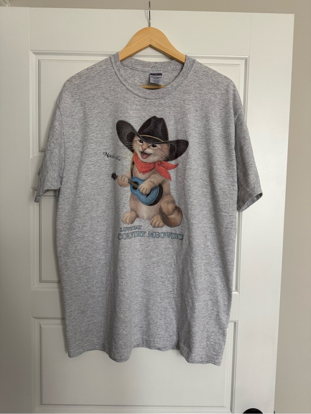 Vintage Nashville Country Meowsic XL Unisex T-Shirt - Picture 3 of 4